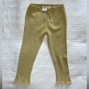 Zara Girls Waffle Pant, Size 3-4 Green